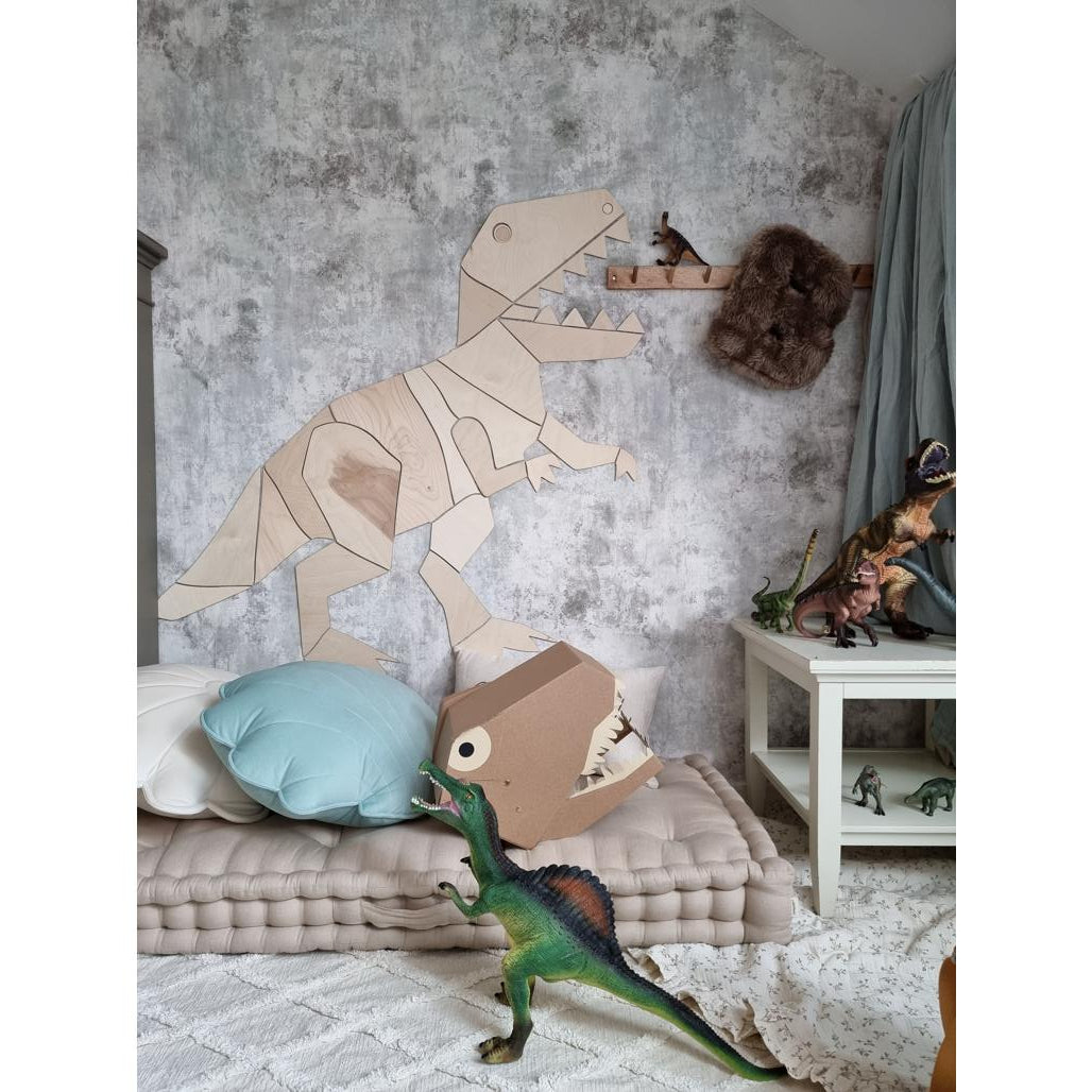 Dinosaurus T-rex Tyranosaurus - Drevená Nástenná Dekorácia Veľkosť m - 100cmx125cm - Wall Decoration - Cutitnow