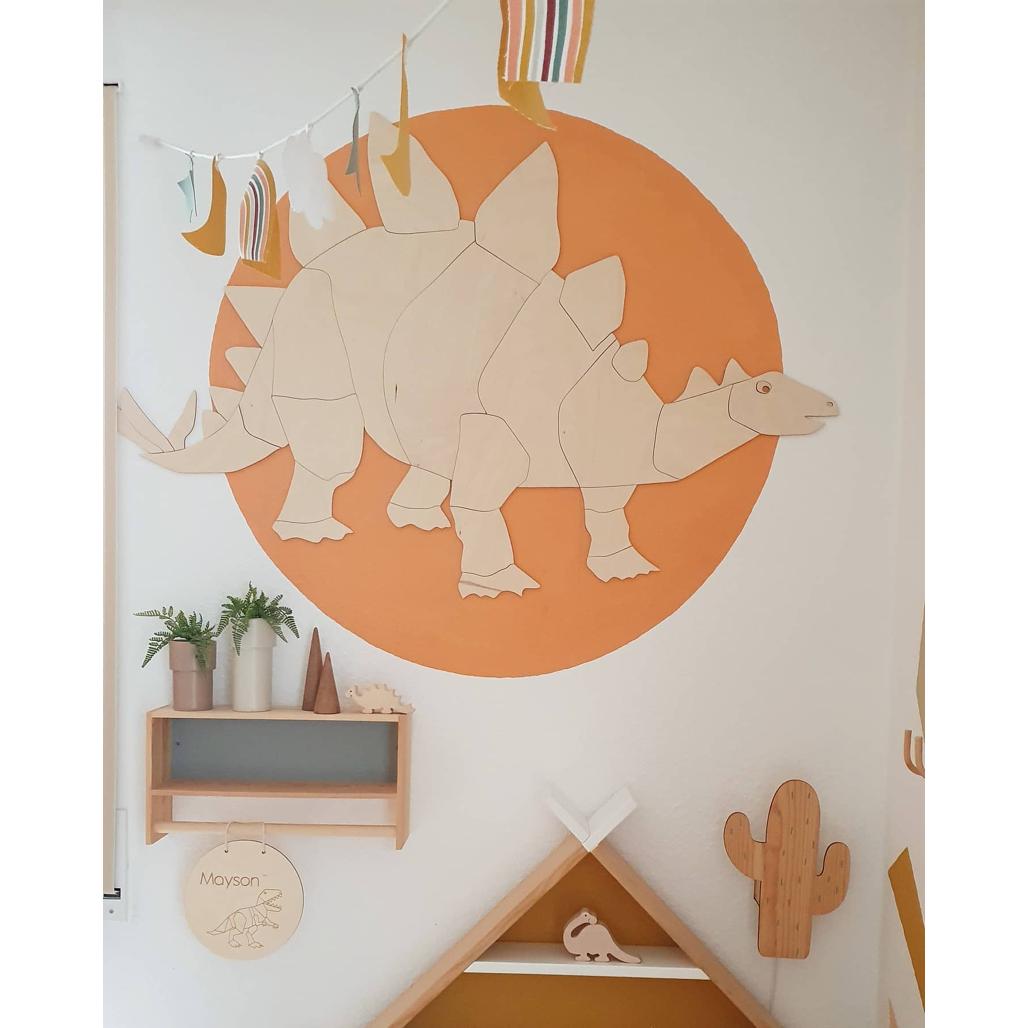 Dinosaurus Stegosaurus - Drevená Nástenná Dekorácia Veľkosť m - 80cmx125cm - Wall Decoration - Cutitnow