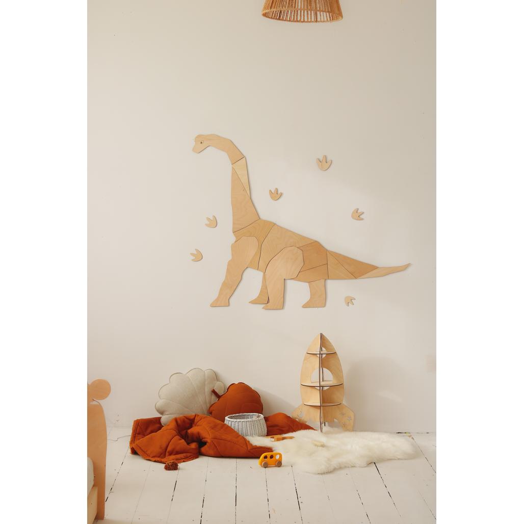 Dinosaurus Diplodocus - Drevená Nástenná Dekorácia Veľkosť s - 75cmx90cm - Wall Decoration - Cutitnow