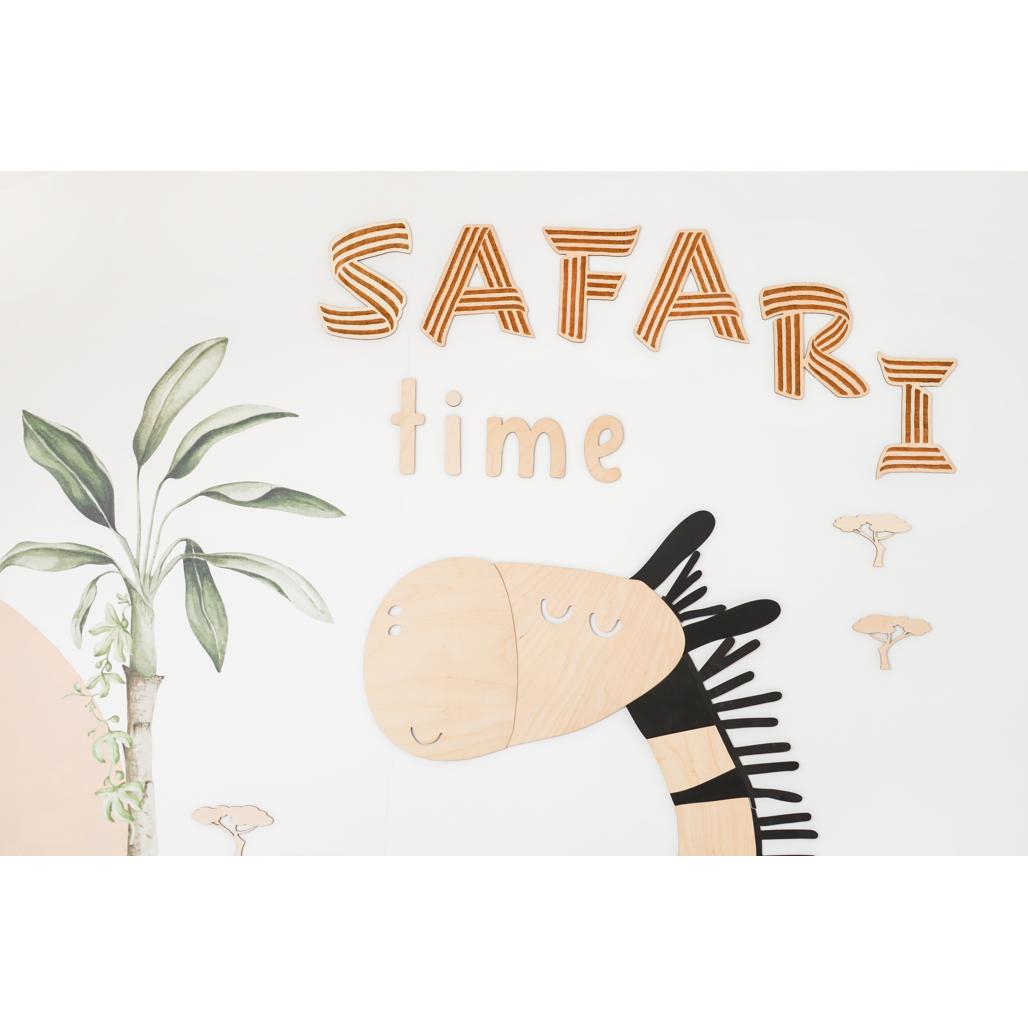 Drevená Nástenná Tabuľa - Safari čas - 125cmx19cm - Wall Decoration - Cutitnow