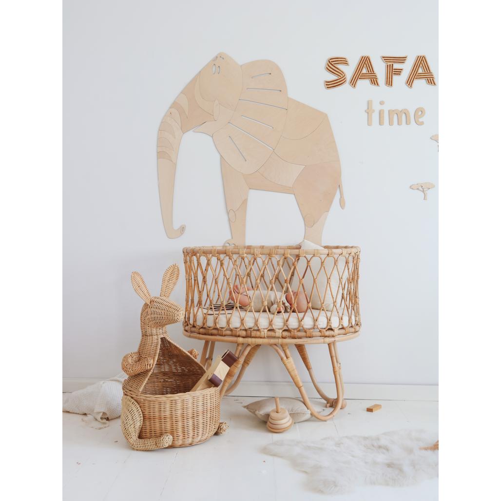 Slon - Drevená Nástenná Dekorácia v Safari štýle Xl Veľkosť - 125cmx123cm - Wall Decoration - Cutitnow