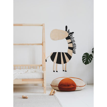 Zebra - Drevená Nástenná Dekorácia v Safari štýle Xl Veľkosť - 130cmx94cm - Wall Decoration - Cutitnow