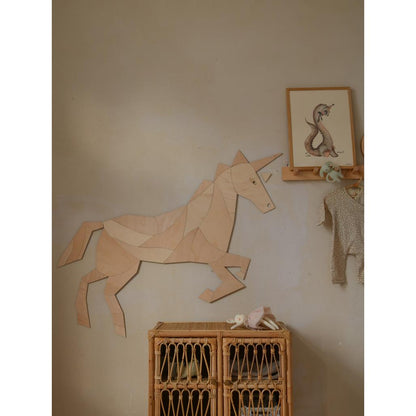 Kôň - Jednorožec - Drevená Nástenná Dekorácia Veľkosť s - 65cmx75cm - Wall Decoration - Cutitnow