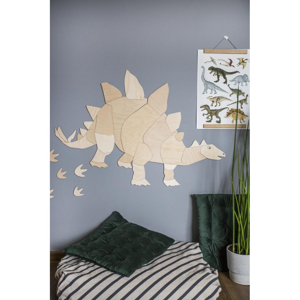 Dinosaurus Stegosaurus - Drevená Nástenná Dekorácia Xl Veľkosť - 100cmx155cm - Wall Decoration - Cutitnow