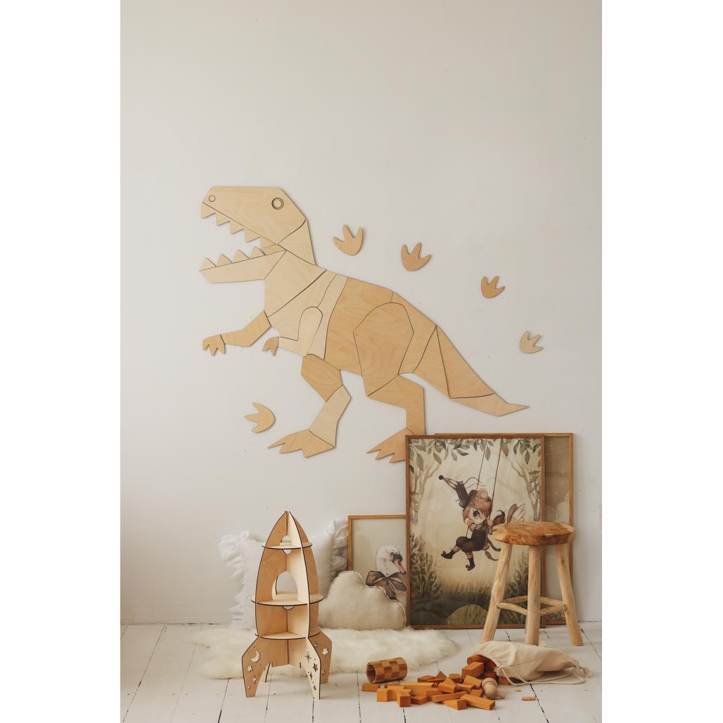 Dinosaurus T-rex Tyranosaurus - Drevená Nástenná Dekorácia Veľkosť m - 100cmx125cm - Wall Decoration - Cutitnow