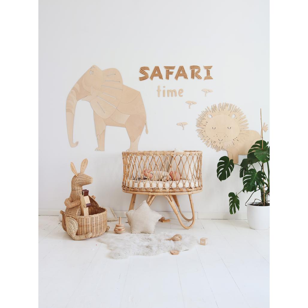 Drevená Nástenná Tabuľa - Safari čas - 125cmx19cm - Wall Decoration - Cutitnow