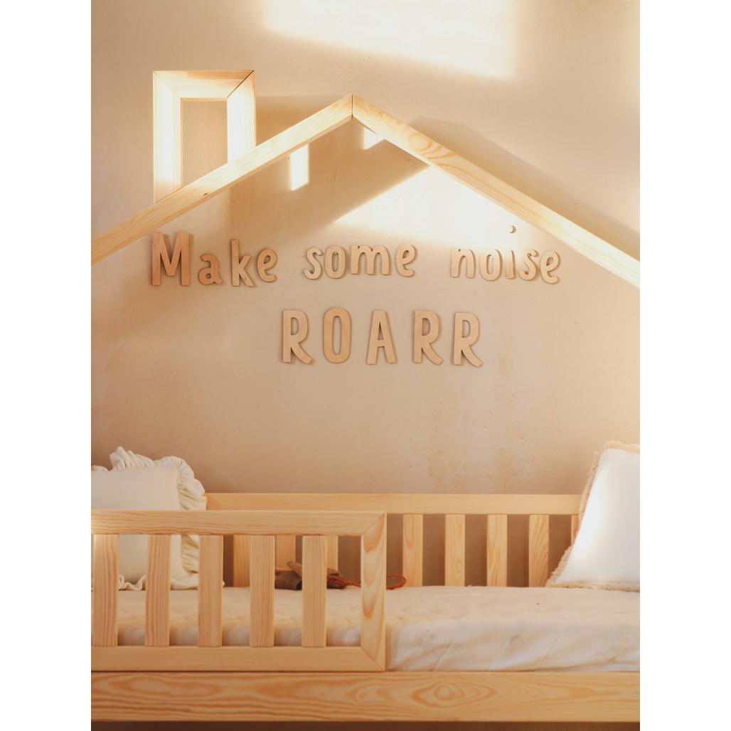 Drevená Nástenná Tabuľa: Urobte Nejaký Hluk Roarr - 140cmx15cm - Wall Decoration - Cutitnow