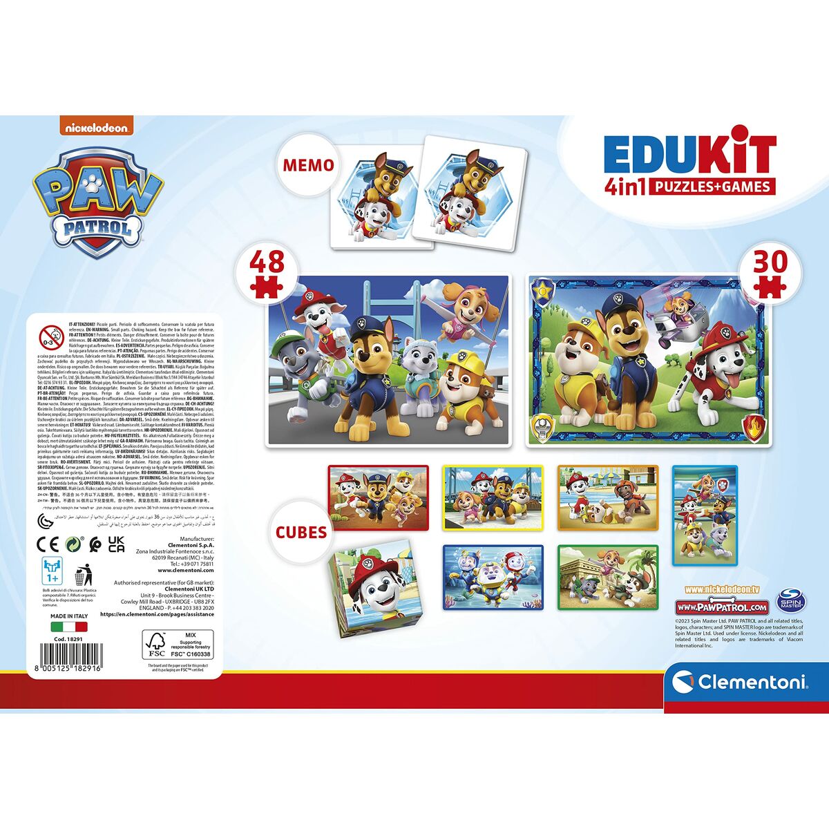 Sada 4 Puzzle The Paw Patrol Clementoni Edukit - Hračky a Hry Puzzle Hlavolamy