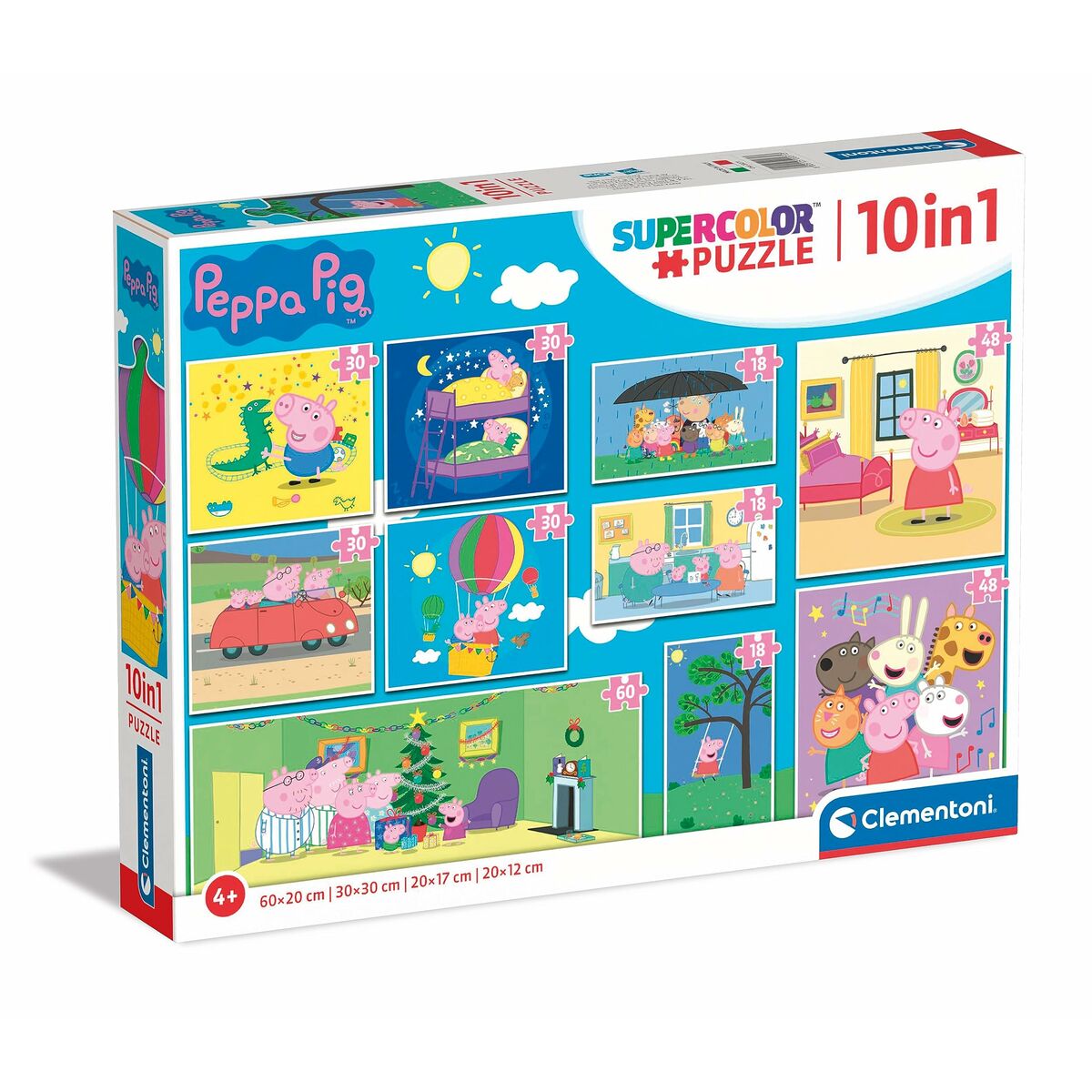 Sada 10 Puzzle Peppa Pig Clementoni Supercolor 220 Kusy - Hračky a Hry Puzzle Hlavolamy