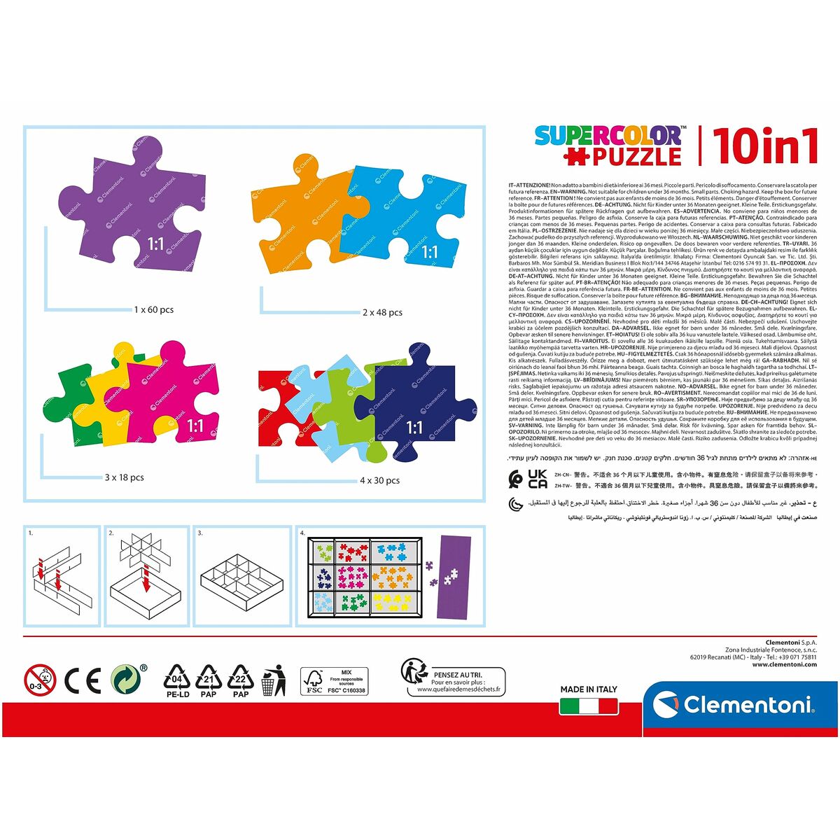 Sada 10 Puzzle Peppa Pig Clementoni Supercolor 220 Kusy - Hračky a Hry Puzzle Hlavolamy