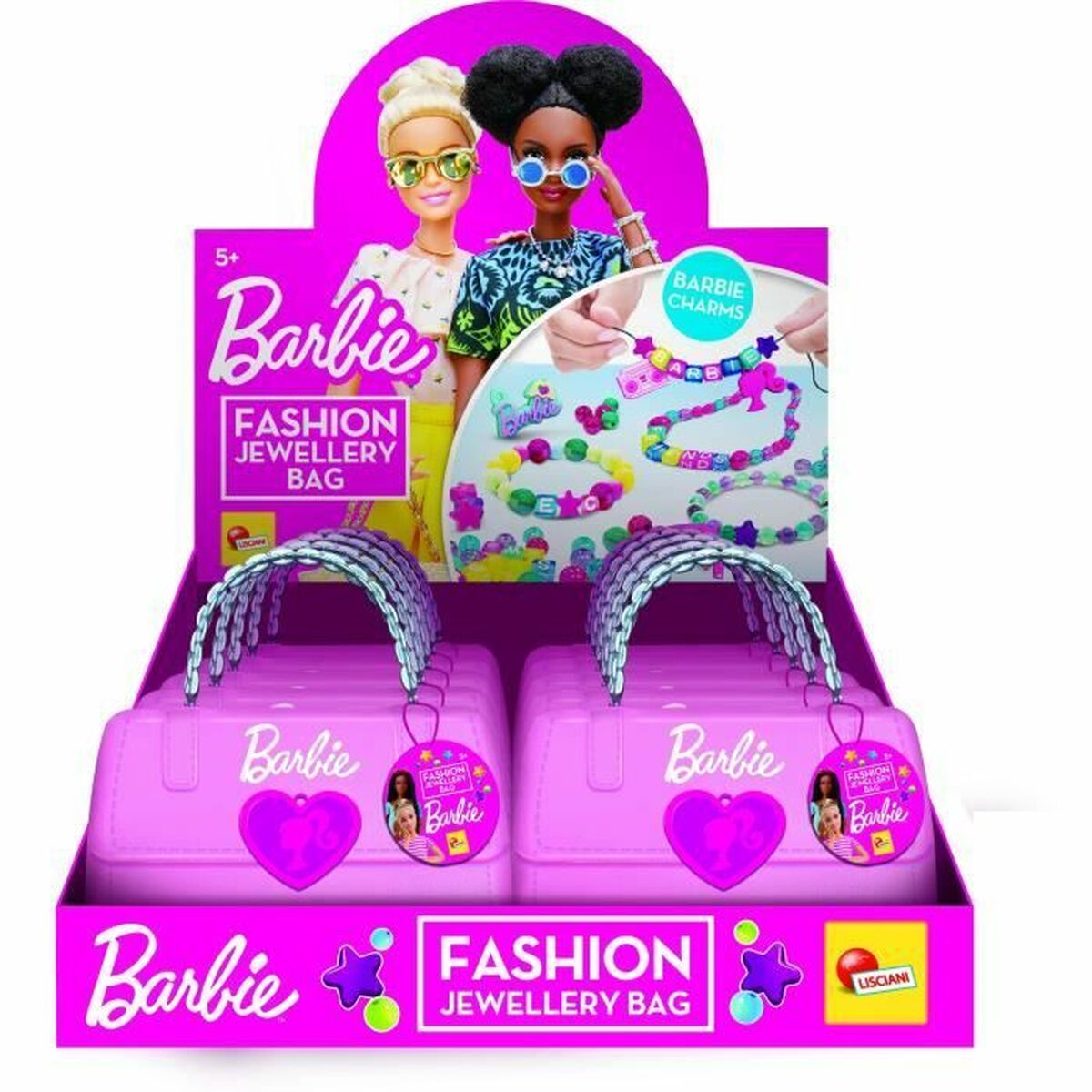 Súprava na Výrobu Náramkov Lisciani Giochi Barbie Fashion Jewelry Bag Plastické (12 Kusy) - Kreatívne Hračky