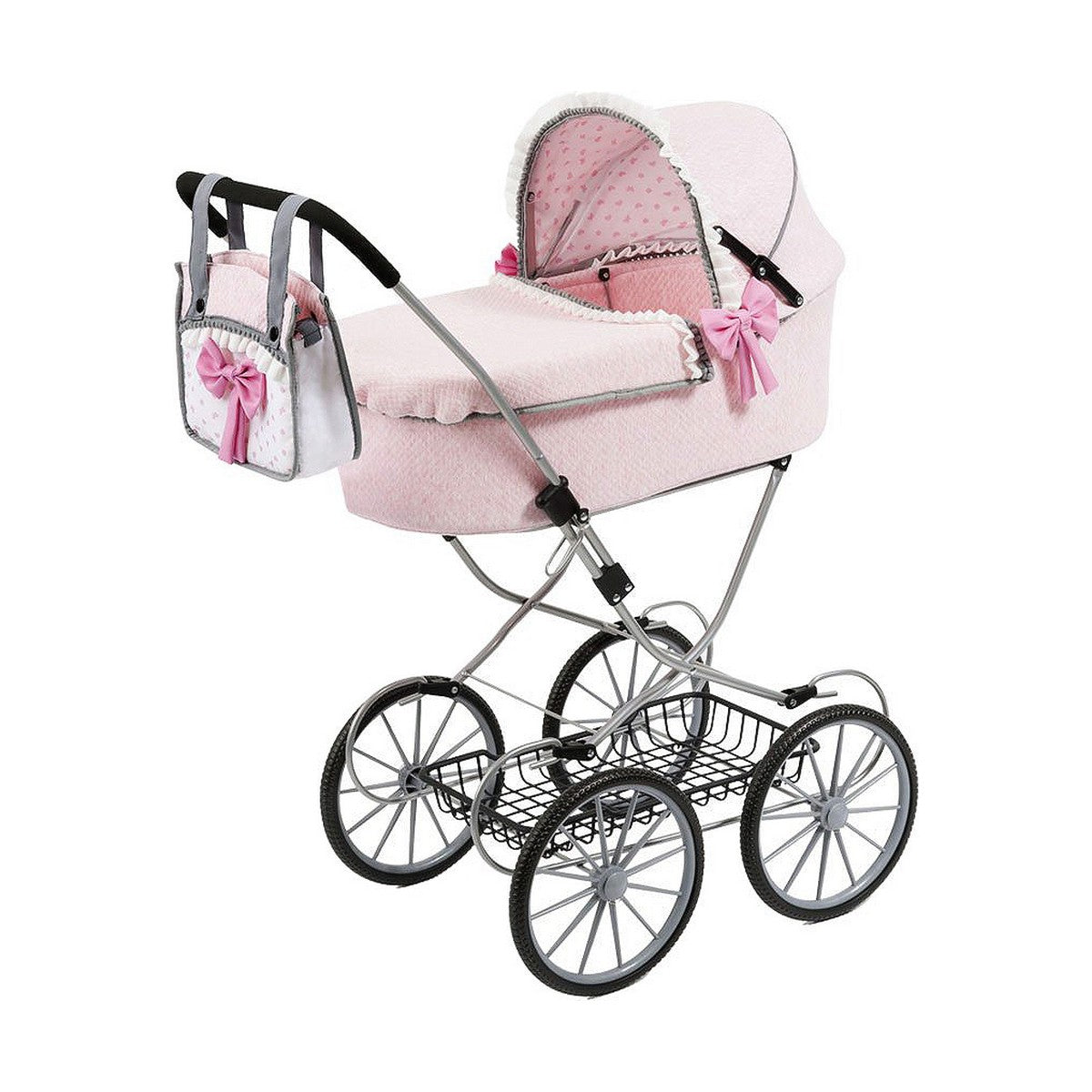 Kočík pre Bábiky Reig Dolls Pram Ružová 64 Cm - Hračky a Hry Bábiky Doplnky