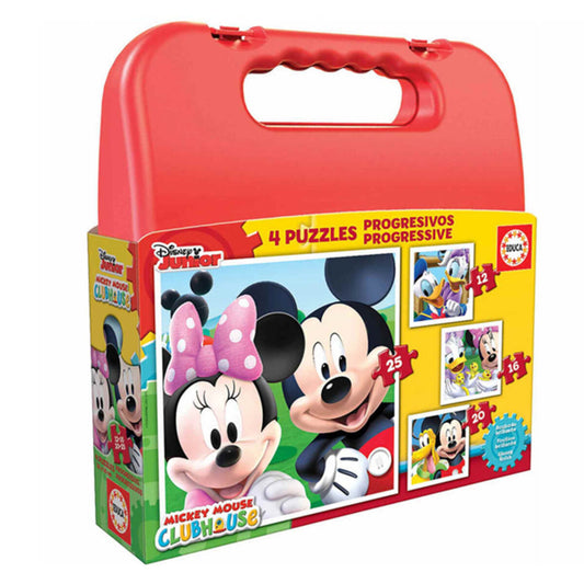 Sada 4 Puzzle Disney Mickey Mouse Progressive Educa 16505 (12-16-20-25 Pcs) - Hračky a Hry Puzzle Hlavolamy