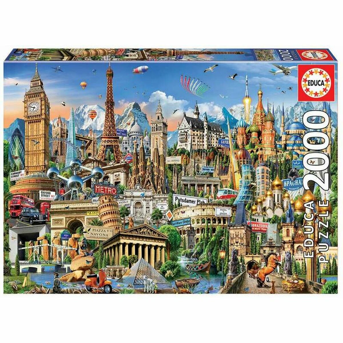 Puzzle Educa Europe 2000 Pcs - Hračky a Hry Hlavolamy