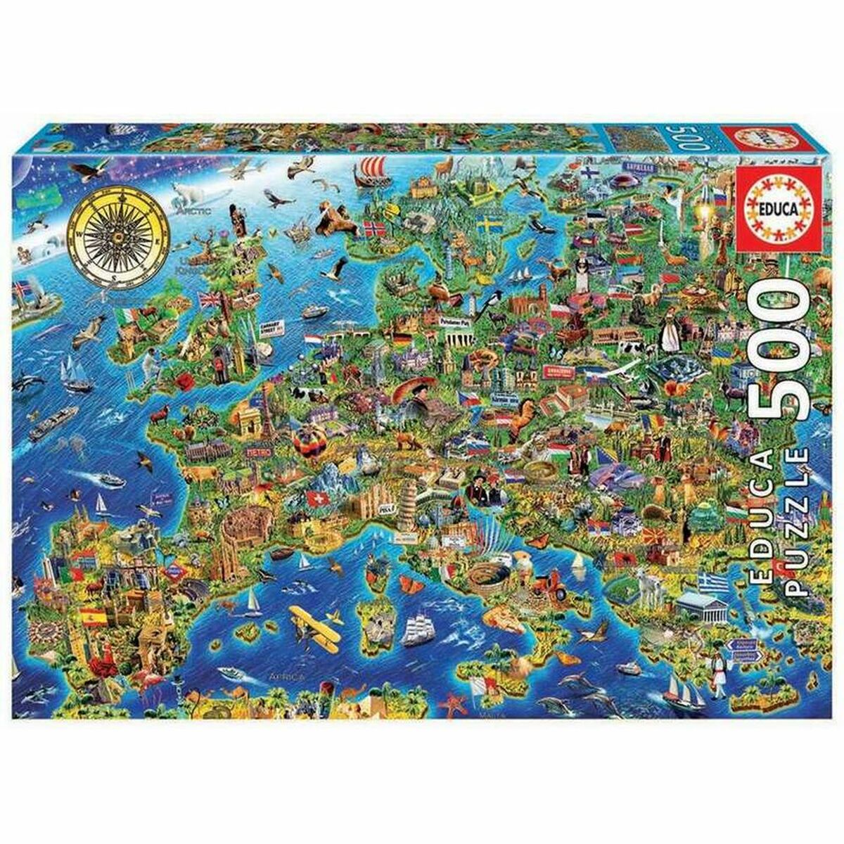 Puzzle Educa Europe Map (1 Kusov) (500 Pcs)