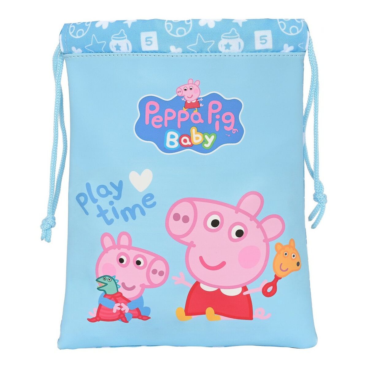 Batoh so šnúrkami Peppa Pig Baby Svetlá Modrá 20 x 25 Cm - Kancelária a Kancelárske Potreby školský Vzdelávací Materiál