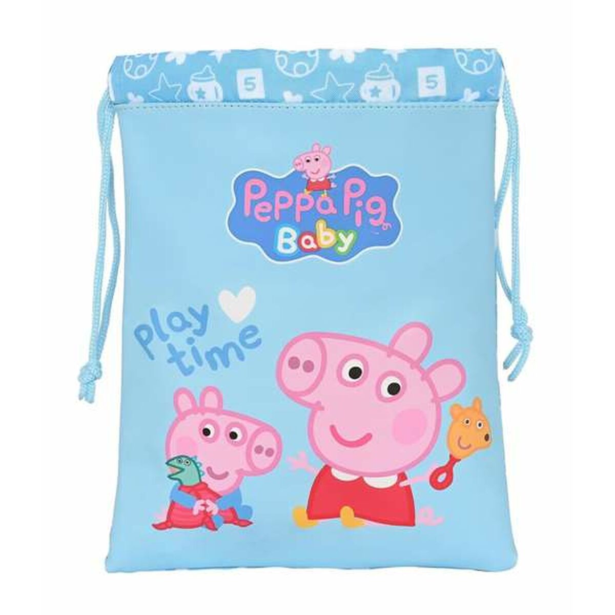 Batoh so šnúrkami Peppa Pig Baby Svetlá Modrá 20 x 25 Cm - Kancelária a Kancelárske Potreby školský Vzdelávací Materiál