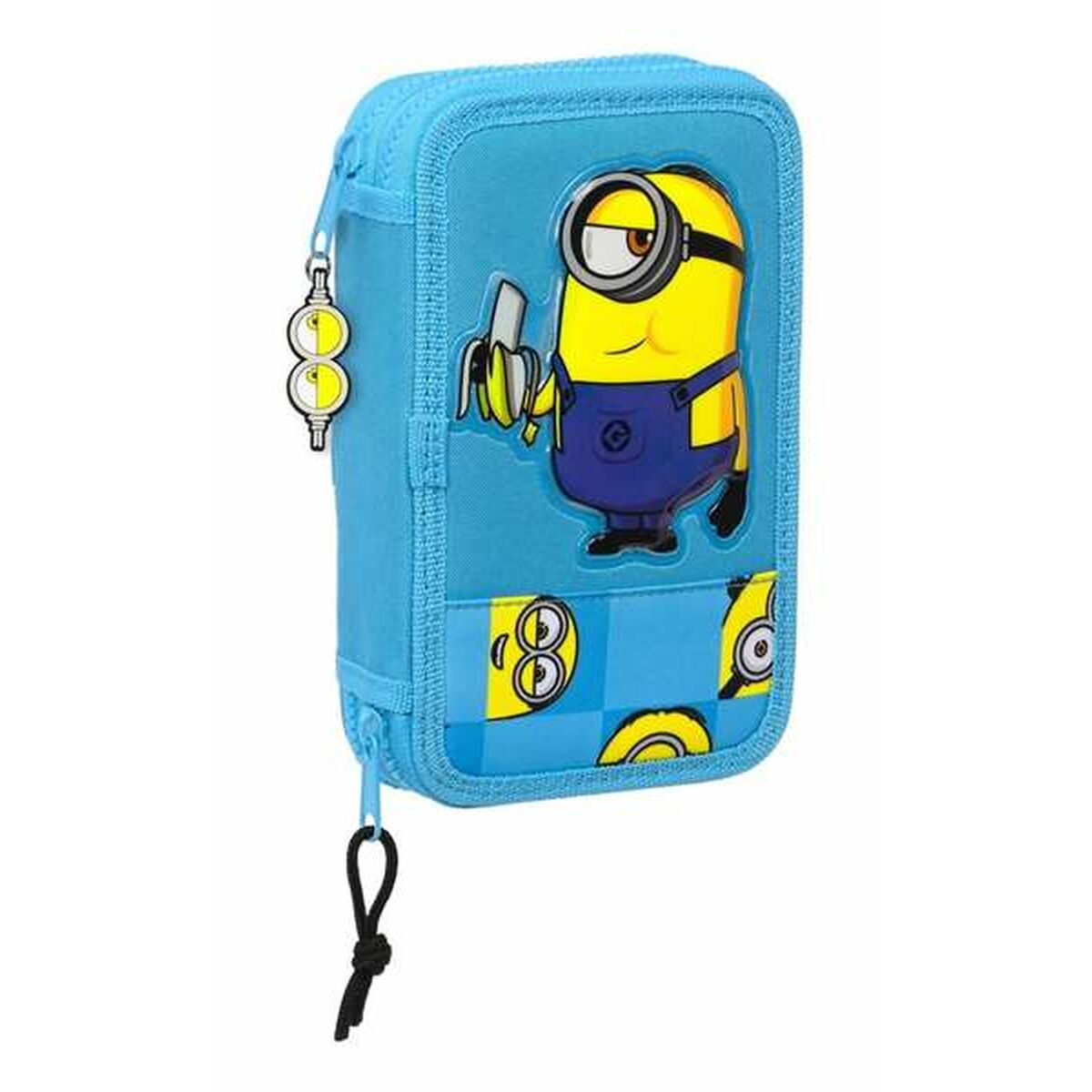 Dvojitý Peračník Plumier Minions Minionstatic Modrá 12,5 x 19,5 4 Cm - Kancelária a Kancelárske Potreby školský