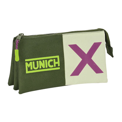 Trojitý Peračník Munich Bright Khaki Zelená 22 x 12 3 Cm - Peračníky Trojité