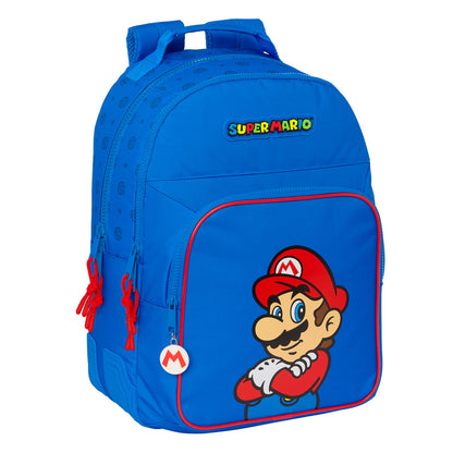 Školský Batoh Super Mario Play Modrá červená 32 x 42 15 Cm - Kancelária a Kancelárske Potreby Vzdelávací Materiál