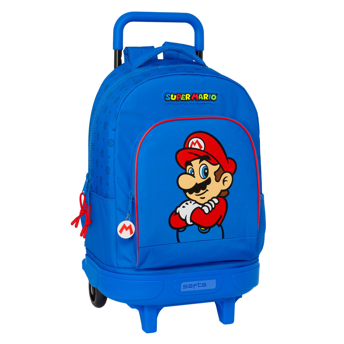 Školská Taška na Kolieskach Super Mario Play Modrá červená 33 x 45 22 Cm - školské Tašky