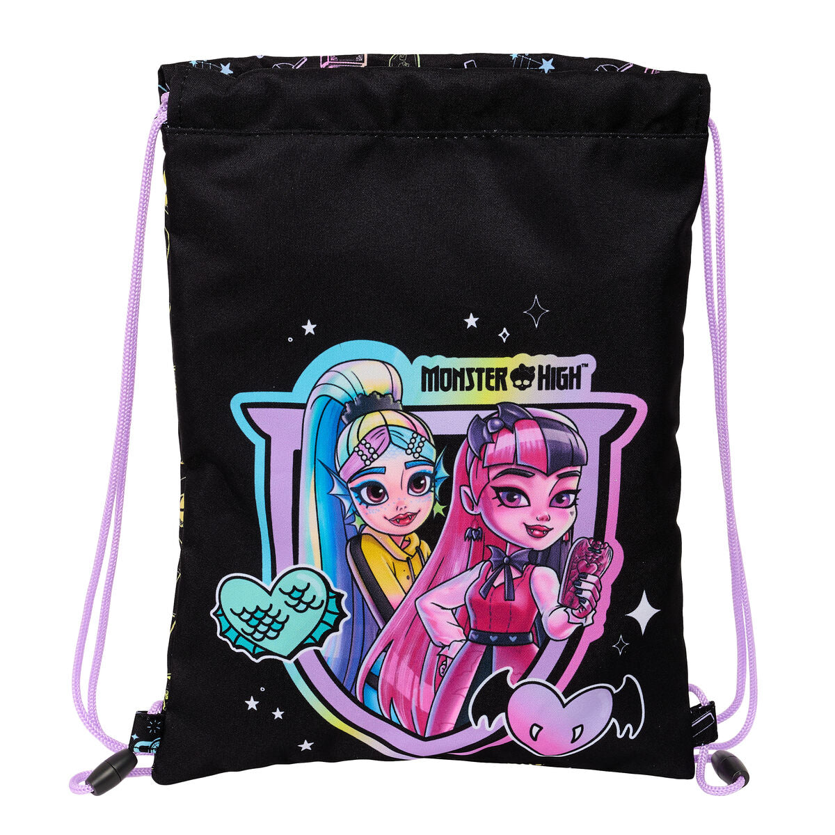 Batoh so šnúrkami Monster High čierna 26 x 34 1 Cm - Kancelária a Kancelárske Potreby školský Vzdelávací Materiál