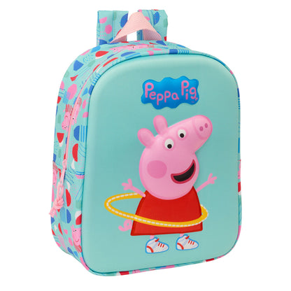 Školský Batoh Peppa Pig Zelená Ružová 22 x 27 10 Cm 3d - Kancelária a Kancelárske Potreby Vzdelávací Materiál