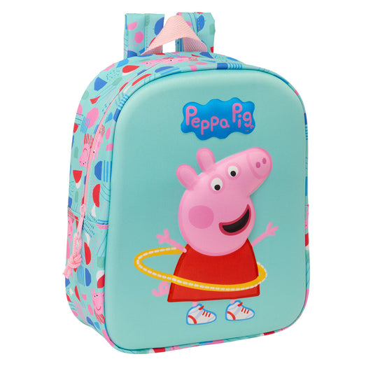 Školský Batoh Peppa Pig Zelená Ružová 22 x 27 10 Cm 3d - Kancelária a Kancelárske Potreby Vzdelávací Materiál