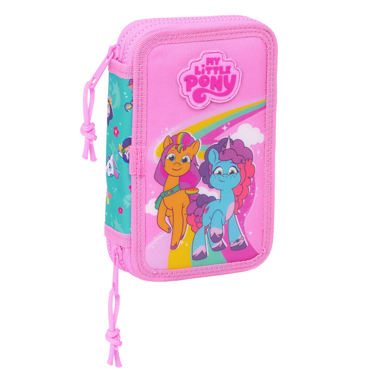 Dvojitý Peračník Plumier my Little Pony Magic Ružová Tyrkysový 12.5 x 19.5 4 Cm 28 Kusy - Kancelária