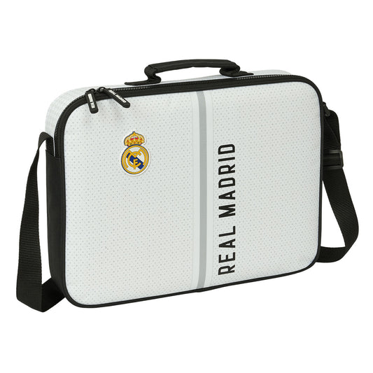 Školská Taška Real Madrid C.f. Biela Sivá 38 x 28 6 Cm - školské Tašky