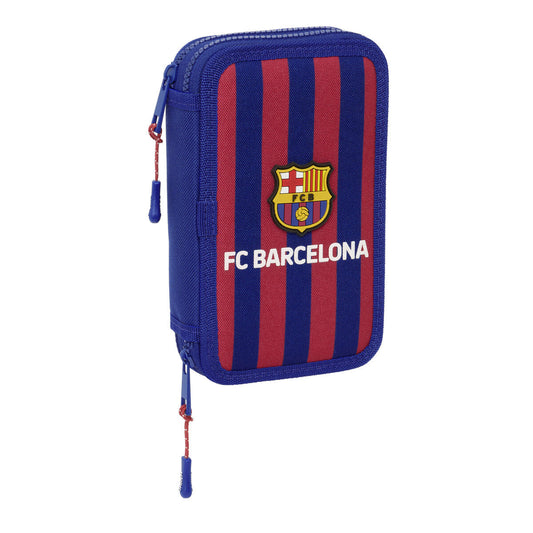 Dvojitý Peračník Plumier F.c. Barcelona Hnedočervená Námornícka Modrá 12.5 x 19.5 4 Cm 28 Kusy - Kancelária