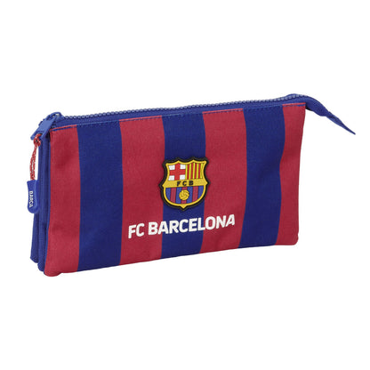 Trojitý Peračník F.c. Barcelona 24/25 Hnedočervená Námornícka Modrá 22 x 12 3 Cm - Peračníky Trojité