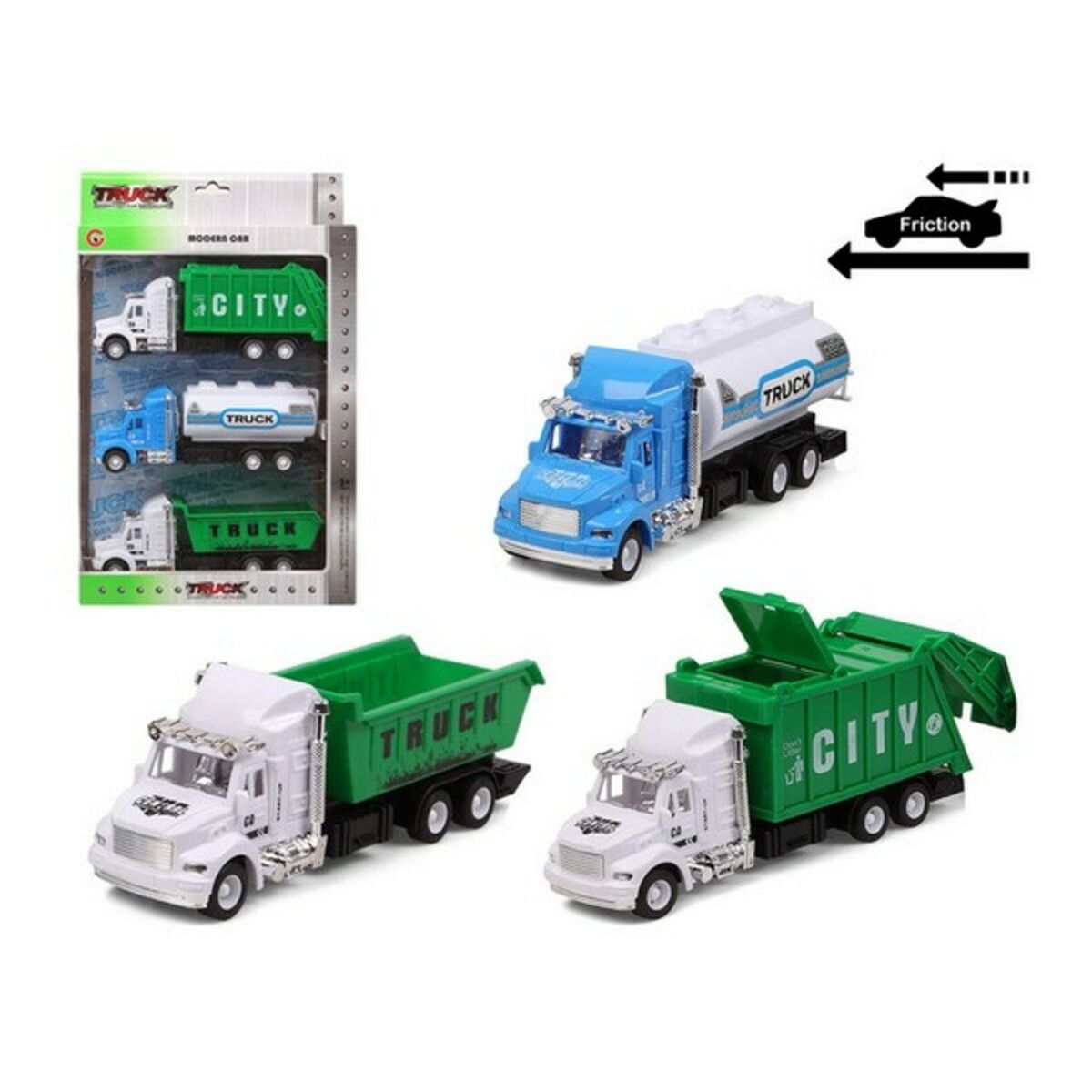 Sada Autíčok City Truck 119282 (3 Uds) - Autá - Bigbuy Fun