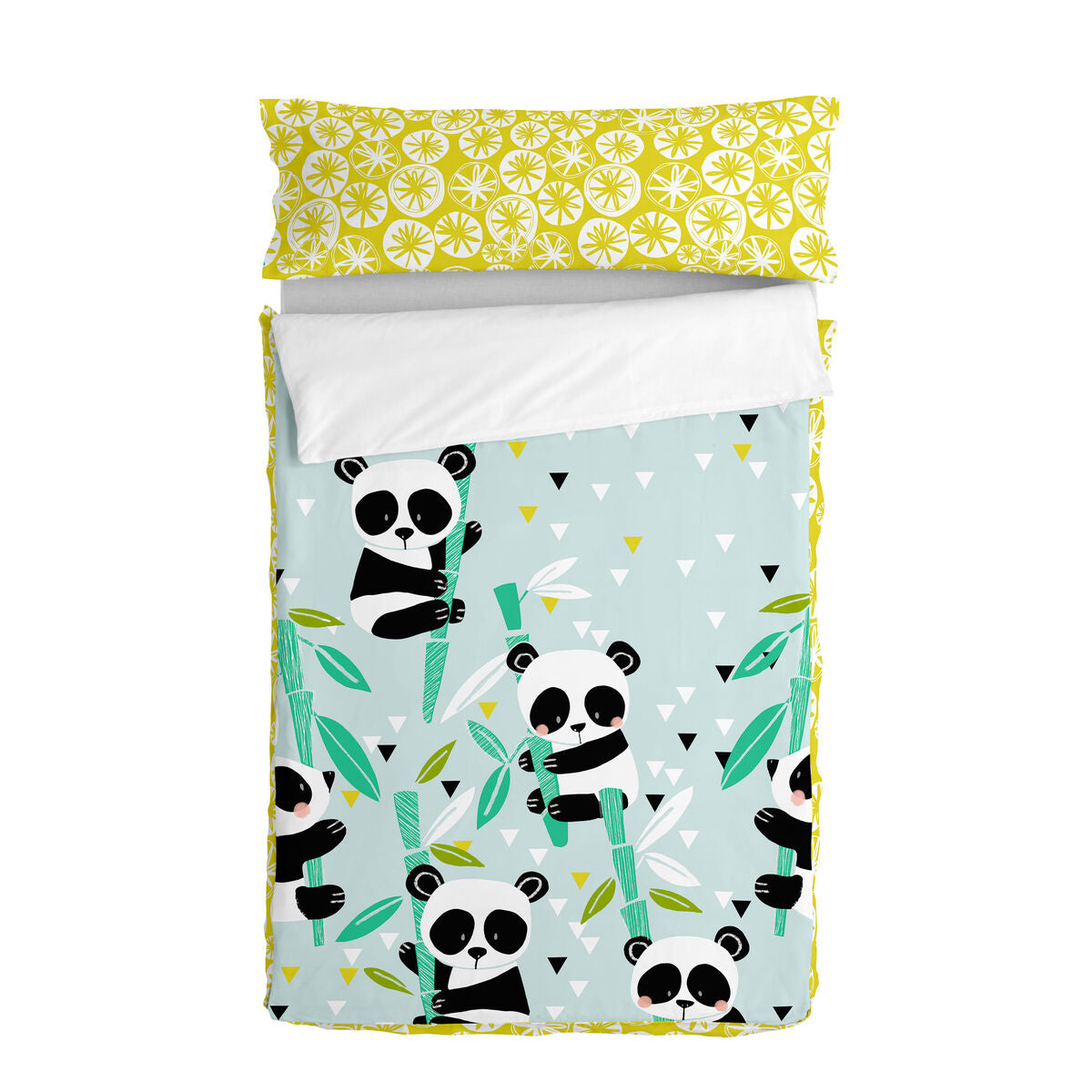 Prešívané Obliečky Bez Výplne Happyfriday Moshi Panda Garden Blue Modrá 105 x 200 Cm - Domácnosť a Kuchyňa Bytový Textil