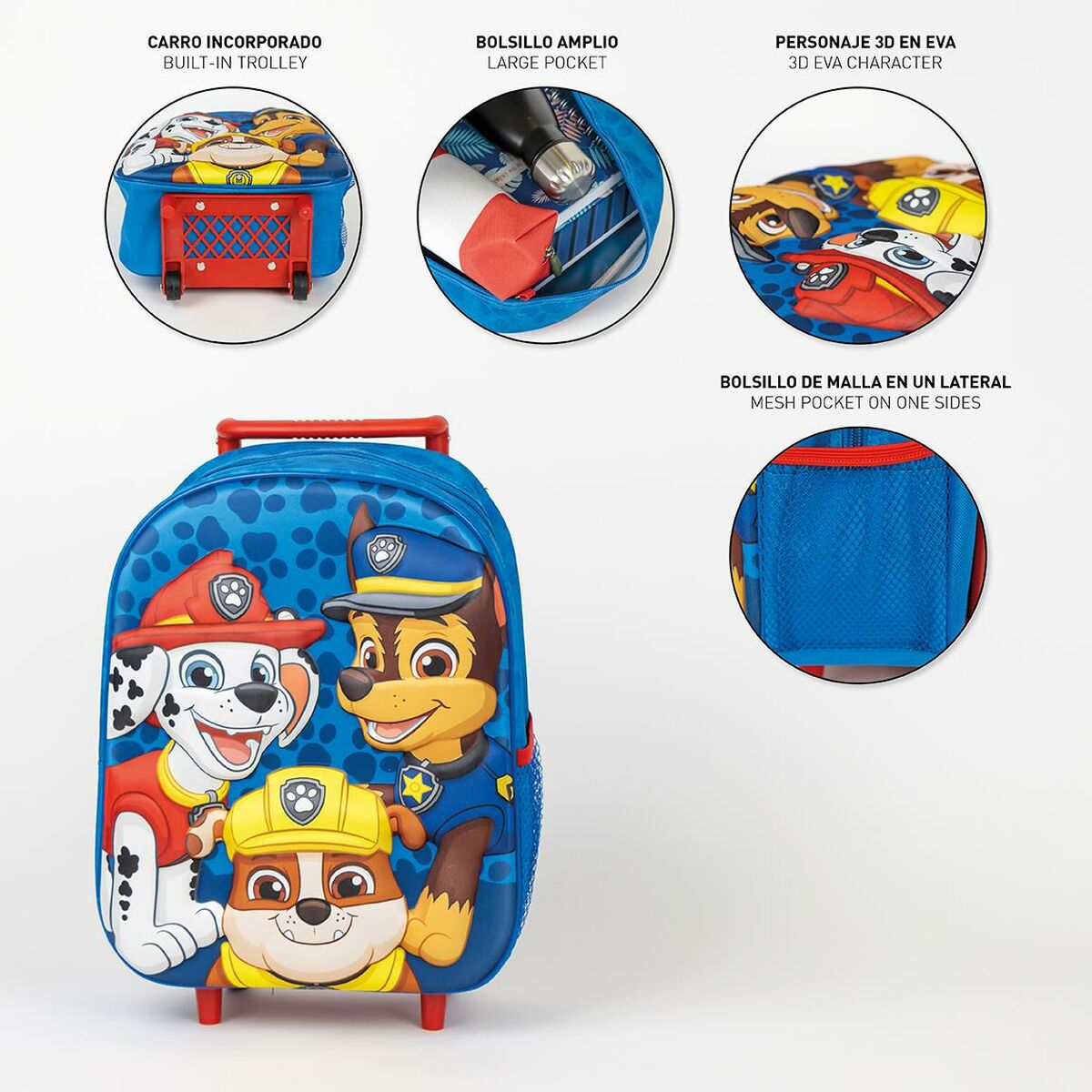 Školská Taška na Kolieskach The Paw Patrol Modrá 25 x 31 10 Cm - Kancelária a Kancelárske Potreby školský