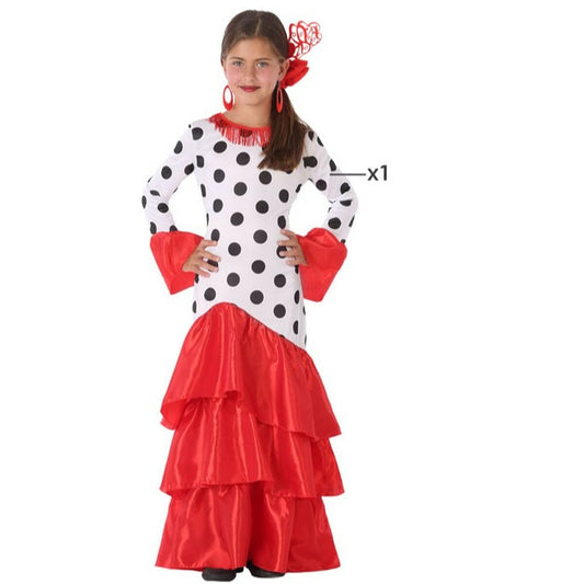 Kostým pre Deti červená Tanečnica Flamenca španielsko (1 Kusy) - Hračky a Hry Kostýmy Príslušenstvo - Bigbuy Carnival