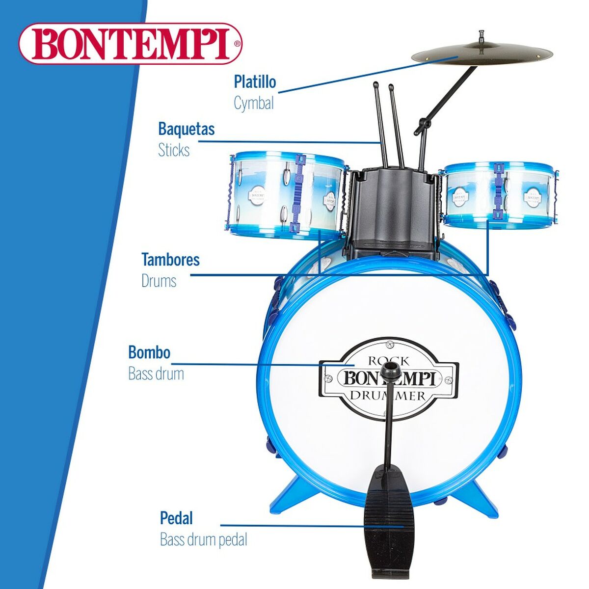 Bicie Nástroje Bontempi Modrá Plastické 85 x 68 65 Cm (9 Kusy) (2 Kusov)