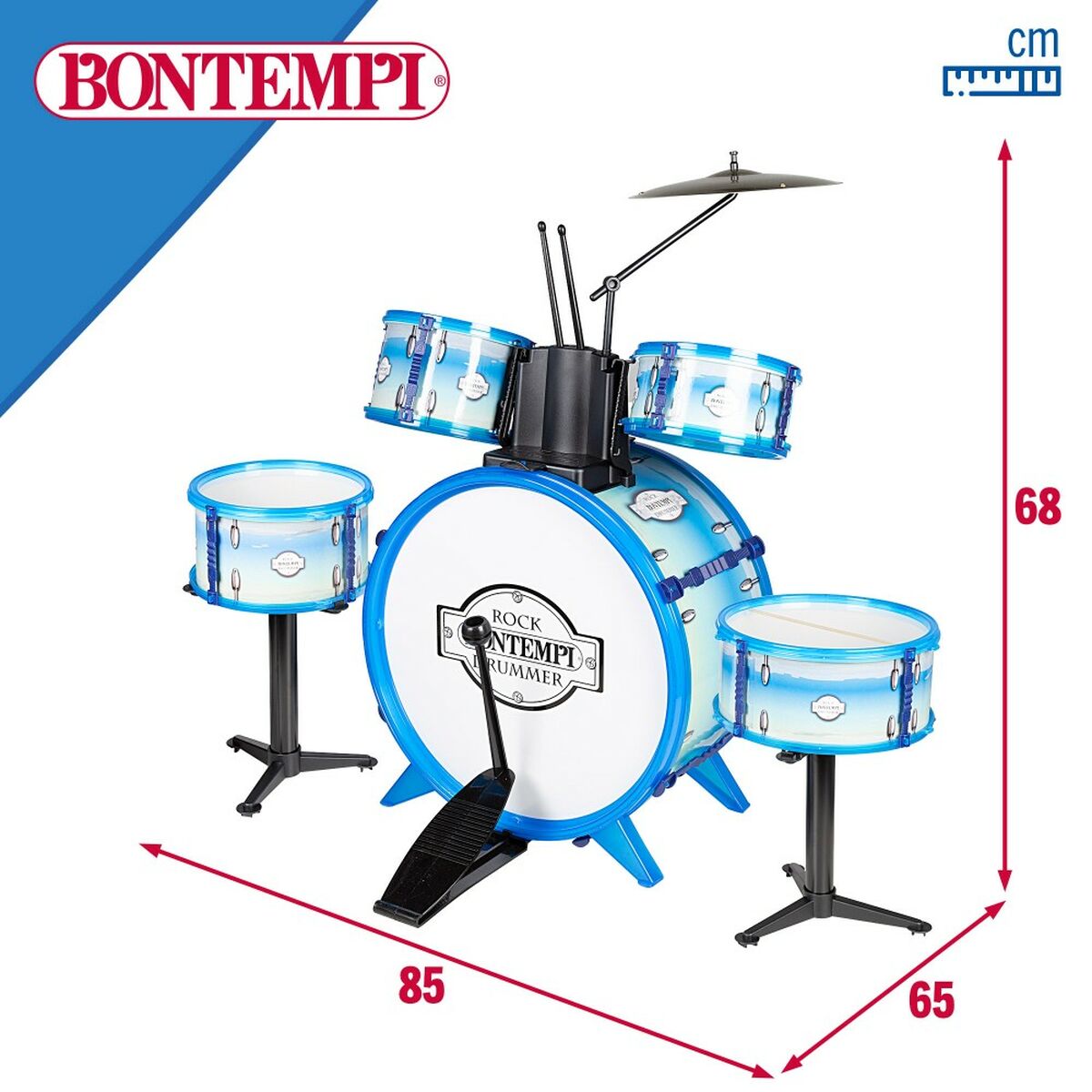 Bicie Nástroje Bontempi Modrá Plastické 85 x 68 65 Cm (9 Kusy) (2 Kusov)