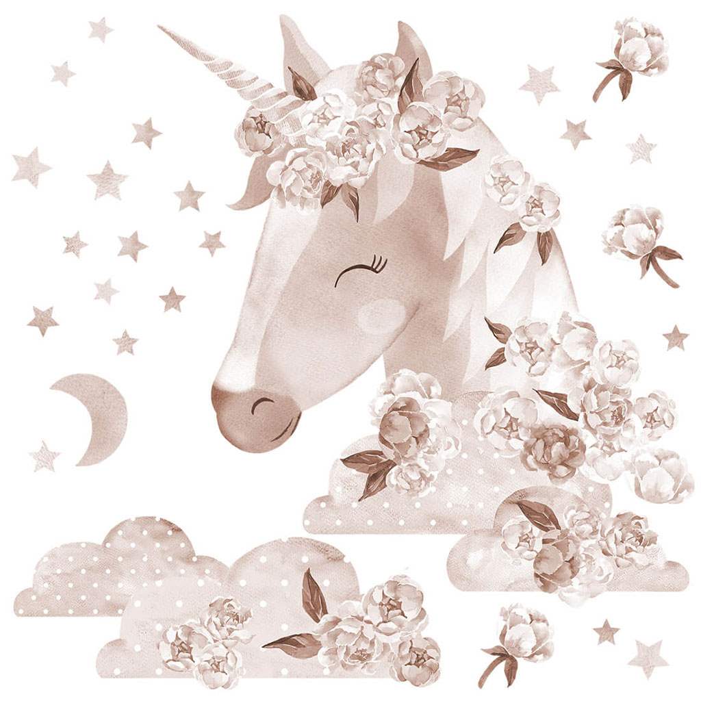 Samolepka na Stenu Boho Unicorn - Samolepky - Bayo