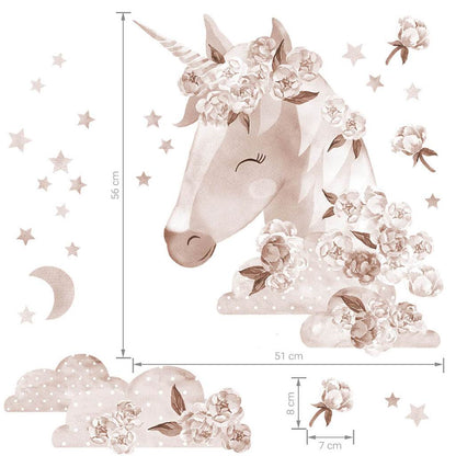 Samolepka na Stenu Boho Unicorn - Samolepky - Bayo