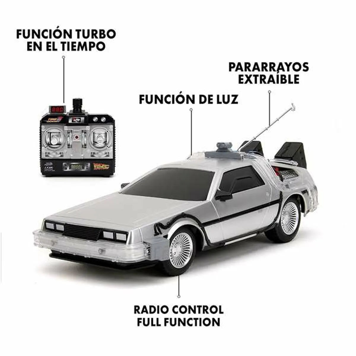 Auto na Diaľkové Ovládanie Back to The Future Delorean Striebristý 1:16 - Modely