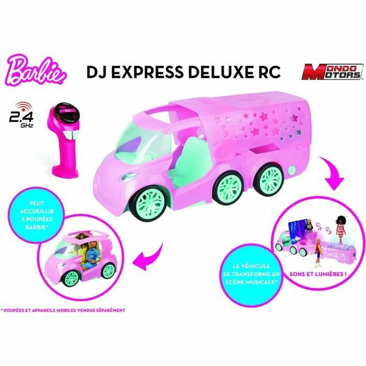 Auto na Diaľkové Ovládanie Barbie Dj Express Deluxe 50 Cm 2,4 Ghz - Hračky a Hry Vozidlá