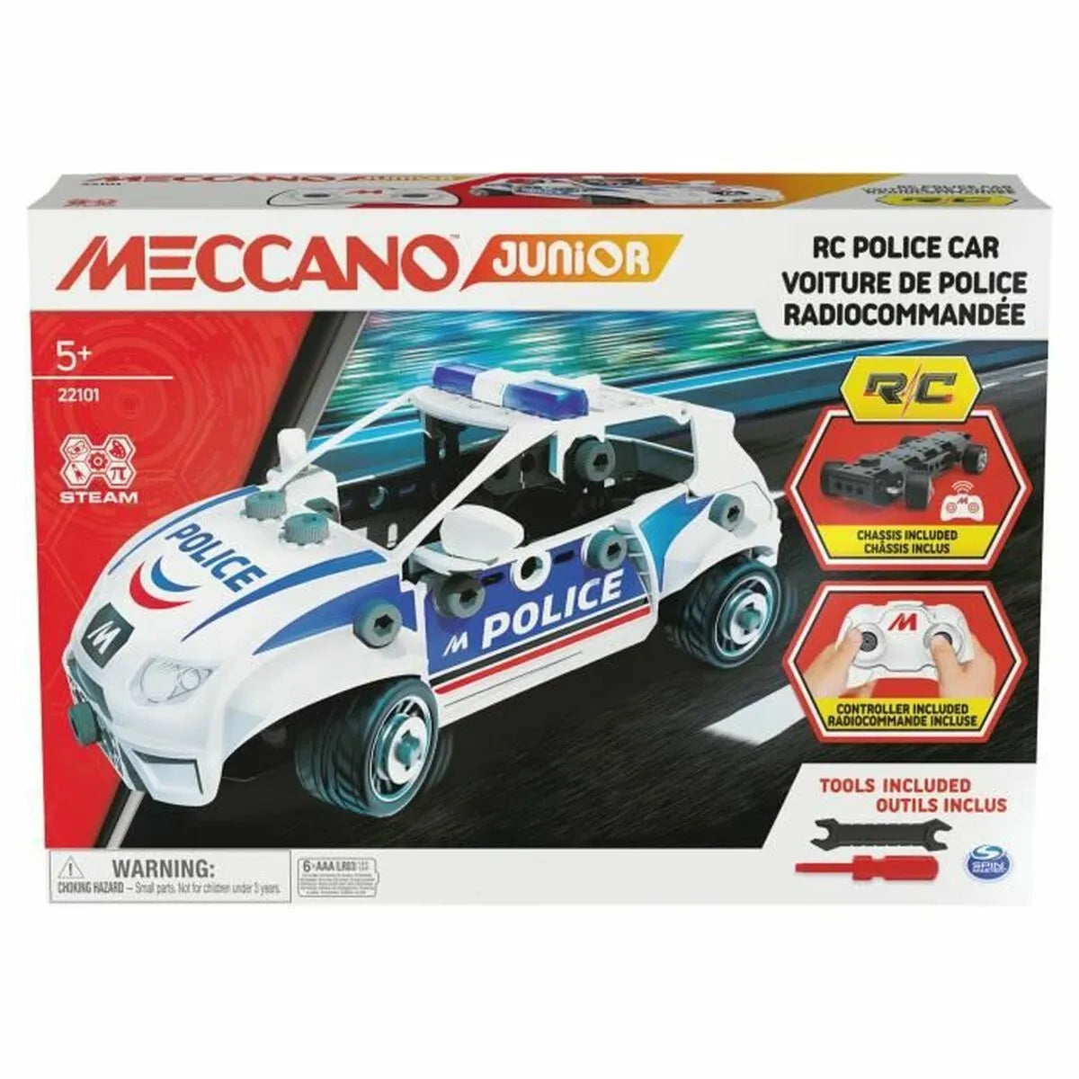 Auto na Diaľkové Ovládanie Meccano Junior Stem Policajné Auto - Modely