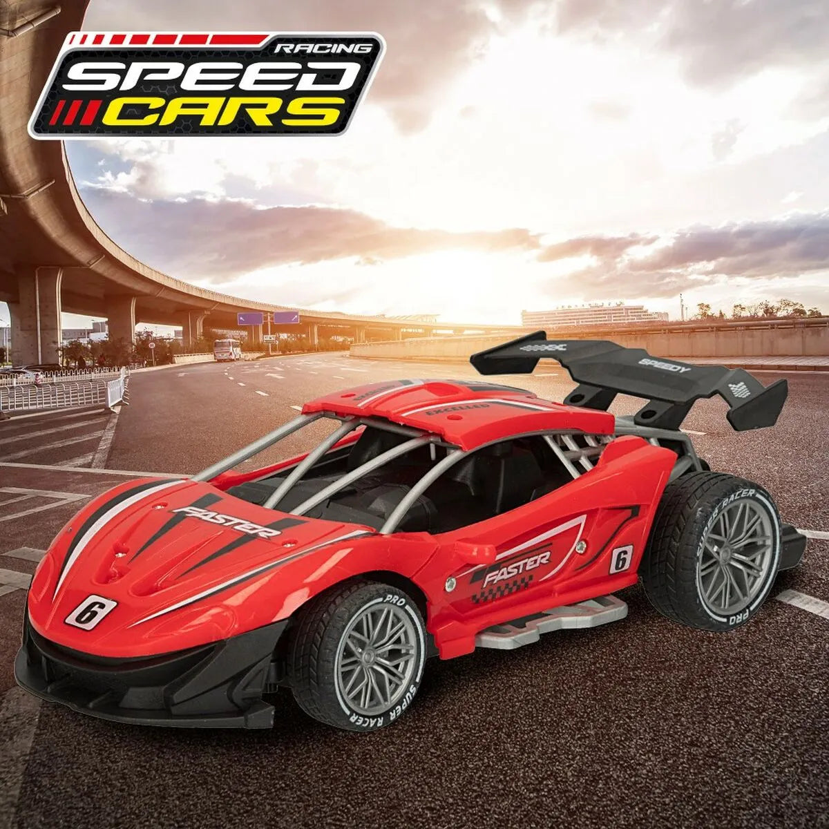 Auto na Diaľkové Ovládanie Speed & Go 22 x 7 11 Cm 1:16 červená 6 Kusov - Modely