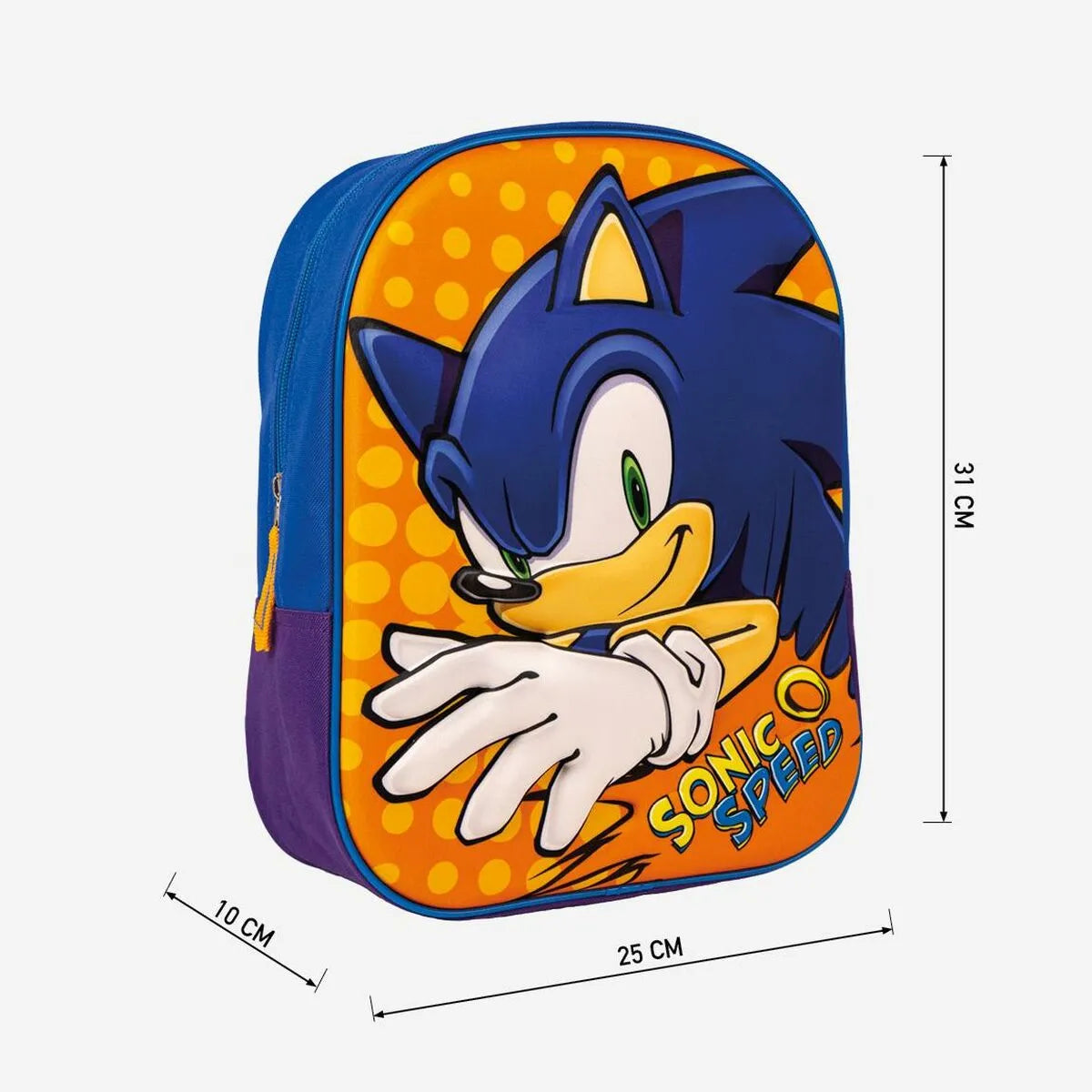 Batoh pre Deti 3d Sonic Oranžová Modrá 25 x 31 9 Cm - Batohy