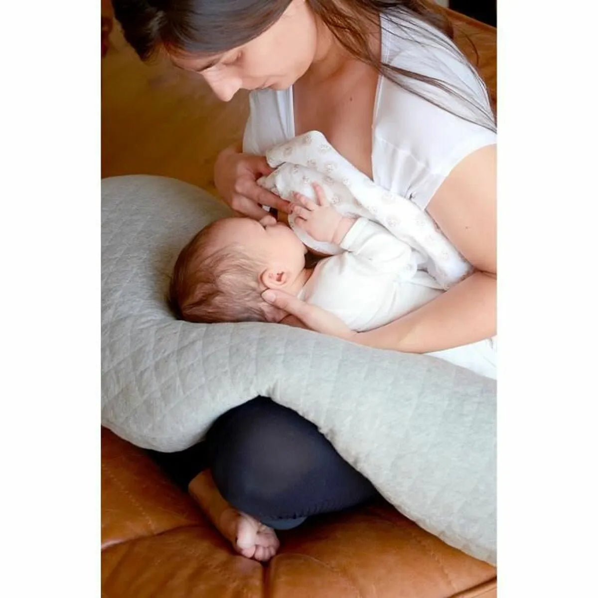 Breastfeeding Cushion Béaba Big Flopsy Sivá - Dieťa Dojčenie a Kŕmenie