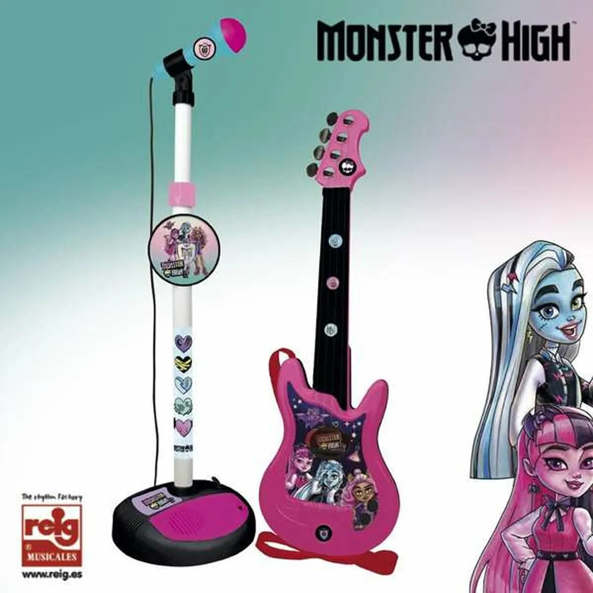 Detská Gitara Monster High Mikrofónom na Karaoke - Hračky a Hry Hudobné Nástroje pre Deti