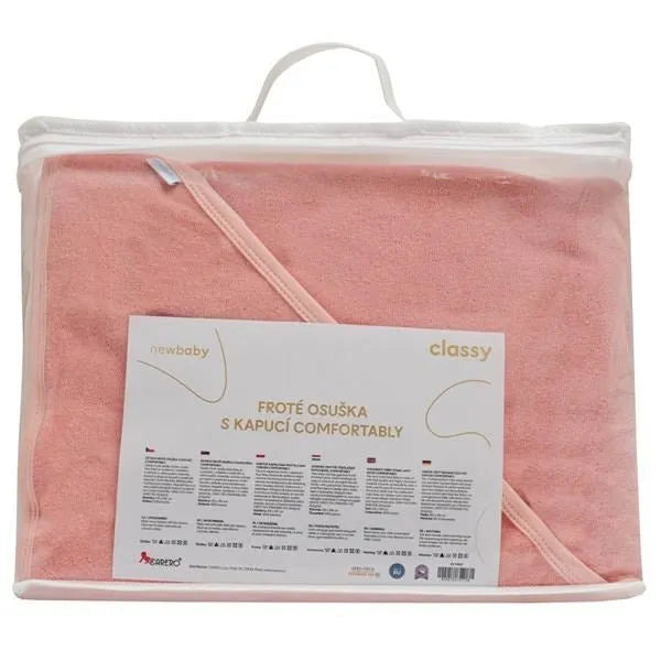 Detská Luxusná Froté Osuška s Kapucňou New Baby Comfortably 80x80 Pink - Osušky a Poncha - New Baby