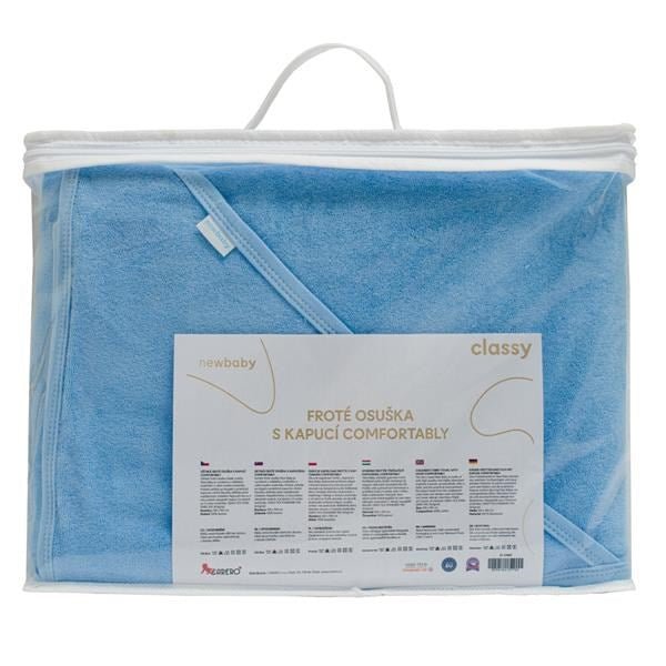 Detská Luxusná Froté Osuška s Kapucňou New Baby Comfortably 100x100 Cm Blue - Osušky a Poncha - New Baby