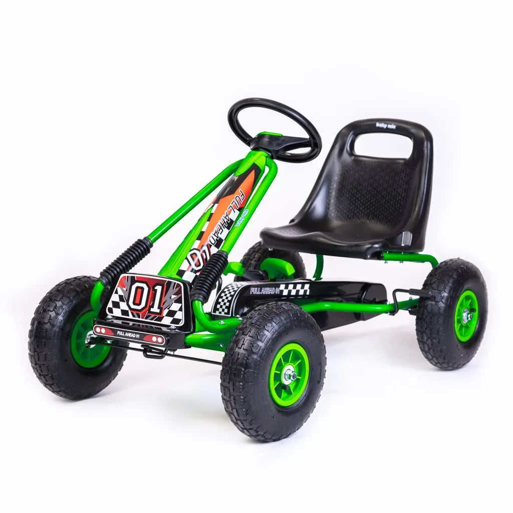 Detská šliapacia Motokára Go-kart Baby Mix Razor Zelená - Pedálové Autá - Baby Mix